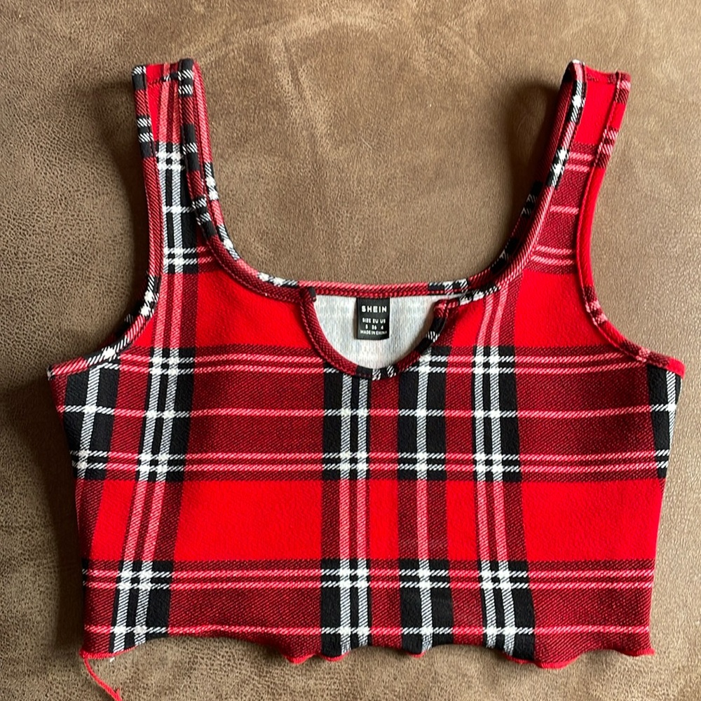 SHEIN plaid crop top, Women’s size Medium